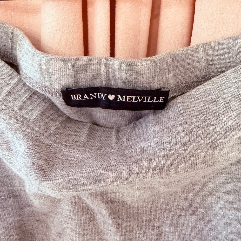Brandy Melville Stretch High-Waist Gray Women’s Bike Shorts - Picture 2 of 2